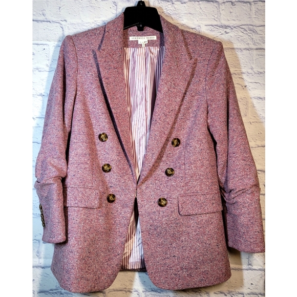 Veronica Beard Beacon Dickey Blazer Jacket In Orchid Purple Wool Blend Size 10 - Picture 3 of 16